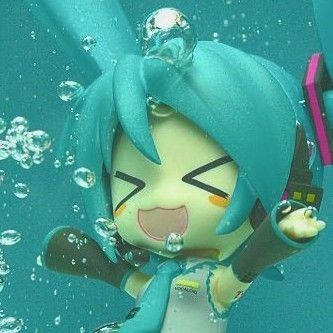 Water, Hatsune Miku, Brazilian Twist, Whisper Font, Whisper Meme, Turquoise Hair, Beach Vibes, Vocaloid, Action Figure