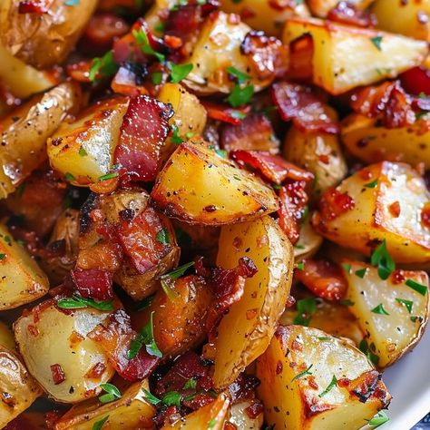 Lily's Bites Baby Potato Recipes Roasted, Bacon Bits Recipes, Honey Bacon, Crispy Breakfast Potatoes, Potato Appetizers, Roasted Potato Recipes, Bacon Potato, Bacon Stuffed Mushrooms, Bacon Salad