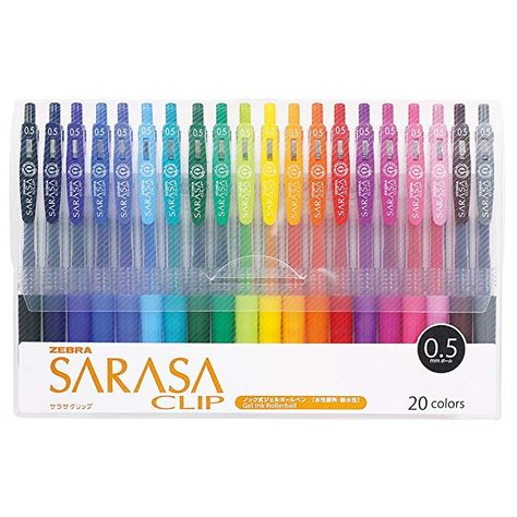 Zebra Gel Ballpoint Pen Sarasa Clip 0.5 Jj15-20ca 20 Color Set Organisation, Sarasa Pens, Pen Obsession, Letters Ideas, Zebra Sarasa, Cute School Stationary, Kawaii School Supplies, Study Stationery, Cool School Supplies