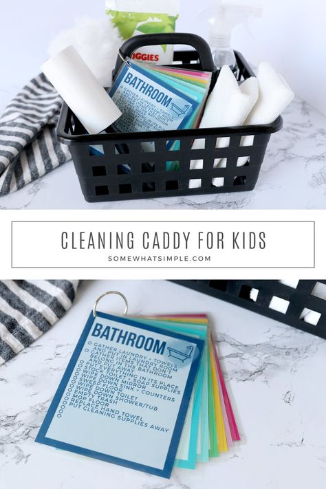 Cleaning Bucket Ideas, Cleaning Caddy Ideas Diy, Cleaning Caddy Organization, Bathroom Cleaning Caddy, How To Clean Your Kitchen, Cleaning Supplies Gift Basket, Cleaning Caddy Ideas, Toddler Cleaning Kit, Cleaning Caddy Essentials