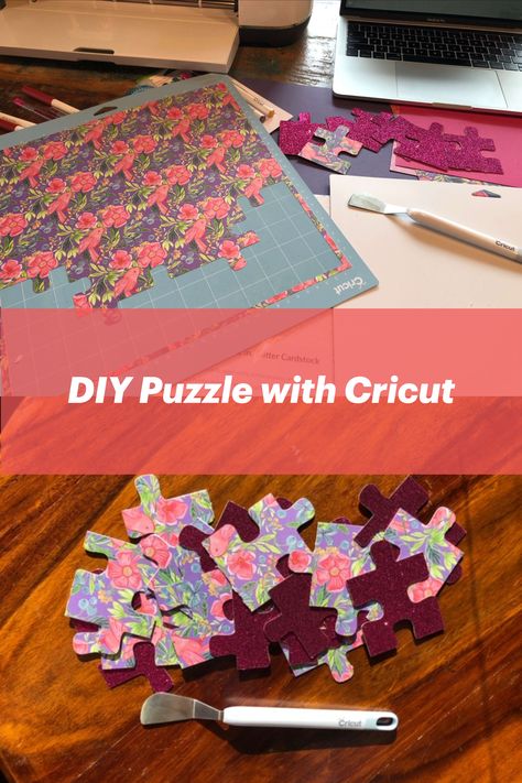 This Cricut project is easy to put together and you can customize it however you want.  So many fun possibilities with this DIY puzzle using the paper you have on hand! Cricut Puzzle Diy, Cool Things To Make With Cricut, Cheap Cricut Gifts, Cricut Puzzle Projects, Cricut Projects Gifts Cardstock Papers, Cricut Projects With Cardstock, Circuit Paper Projects, Fun Cricut Projects Craft Ideas, Cricut Kids Gifts