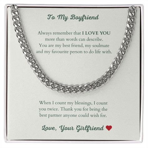 21st Birthday Gifts For Boyfriend, First Year Anniversary Gifts For Him, Small Gifts For Boyfriend, Boyfriends 21st Birthday, Boyfriend Graduation Gift, Boyfriend Necklace, Boyfriends Mom Gifts, Diy Best Friend Gifts, Promise Necklace