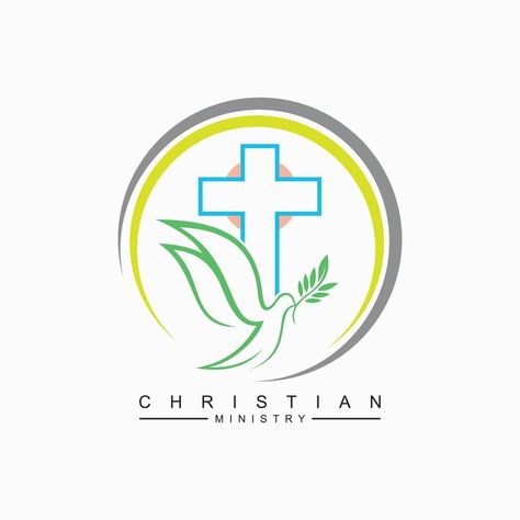 Church logo with cross and dove concept in circle for christian church Church Logo Inspiration, Church Logo Design, Dove Pictures, Women Looking For Men, Church Logo, Bible Words Images, Church Ministry, Logo Car, Graphic Design Flyer