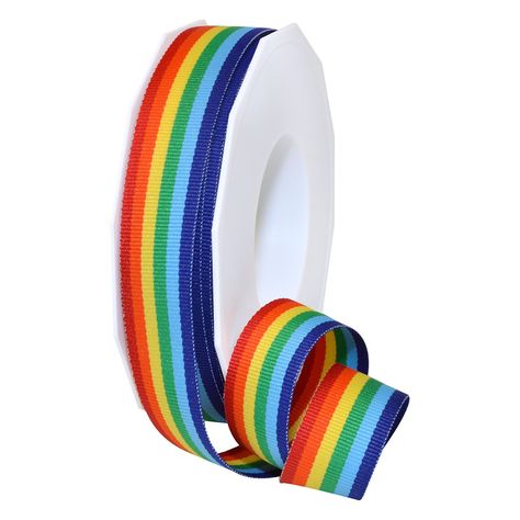 Amazon.com: Morex Ribbon 99505/20-815 Polyester Grosgrain Stripes Craft… Pride Decorations, Rainbow Ribbons, Ribbon For Wreaths, Gift Wrap Ribbon, Rainbow Ribbon, Hair Ribbons, Striped Ribbon, Unicorn Gifts, Sewing Trim