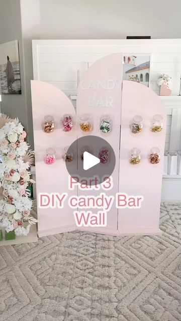 Trish 💕 Beautiful Lifestyle Blogger on Instagram: "Part 3 🌟 diy Candy Bar Wall!!! Ok you guys asked for Part 3 of my Candy Bar Wall so here it is! This is how we built the frame and structure so it won’t fall over!!! Everyone wanted to know how we made the structure to hold it up so I hope this helps! Comment “diy candy bar” for links! We added 2x4’s to the front and a 1x6 to the back with a shelf bracket and base! Let me know if you have any questions!! 💕🌟  . . #diy #diyprojects #diyproject #diycrafts #diyhomedecor #diycraft #candybar #candy #event #eventdecor #eventstyling #eventplanner #eventplanning #eventdecor #party #partydecor #partyideas #partydecorations #partyinspiration #partyplanner #partyplanning #partyrentals #hobbylobby #partydetails #partytime #eventprofs #wedding #wedd Diy Candy Stand Display Ideas, Snack Wall Party, Diy Candy Bar Ideas, Candy Wall Display, Diy Candy Wall, Candy Dispenser Wall, Candy Bar Diy, Treat Wall, Diy Candy Bar