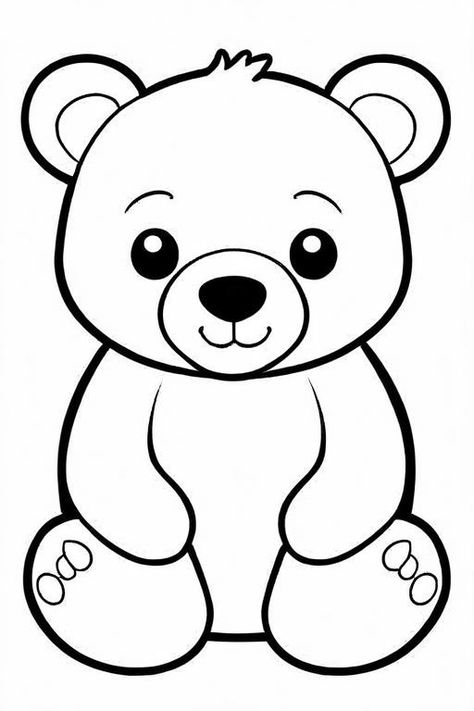 30 Bear Coloring Pages For Kids - ShadeMaze Teddy Bear Clipart Black And White, Teddy Bear Coloring Pages Free Printable, Bear Art For Toddlers, Colour Pages For Kids, Bears Coloring Pages, Bear Coloring Page, Bears Preschool, Teddy Bear Coloring Pages, Giraffe Coloring Pages