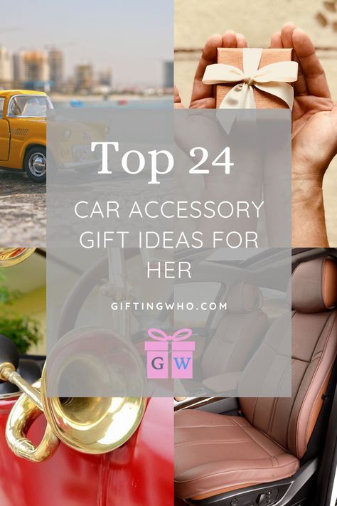 Whether she’s a rev head who lives for fast cars, or she spends a lot of time driving for work or leisure, buying car accessory gifts can be hard if you aren’t into cars yourself. So to make your life that little bit easier, we’ve put together this list of the best car accessory gifts for her, and taken all of the guess work out! These car accessory gift ideas are both cute and practical, making them the perfect gifts. #giftideas #giftguide Car Accessories Gift Basket, First Car Gift Ideas, Car Gifts For Girls Ideas, New Car Gift Basket, New Car Gift Ideas, Car Gift Basket, Car Girl Gifts, Diy Car Seat Cover, Buying Car