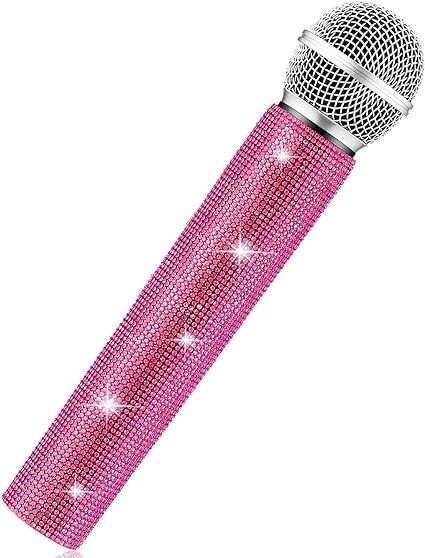 Amazon.com: Sanwuta Fake Microphone Prop Sparkly Bling Rhinestones Microphone Prop Plastic Play Microphone Pretend Glitter Bedazzled Microphones for Disco Stage Living Broadcast Live Streaming Party(Pink) : Toys & Games Glitter Microphone Aesthetic, Pink Microphone, Head Microphone, Microphone Prop, Fake Microphone, Disco Stage, Pink Toys, Bling Rhinestones, Pink Accessories