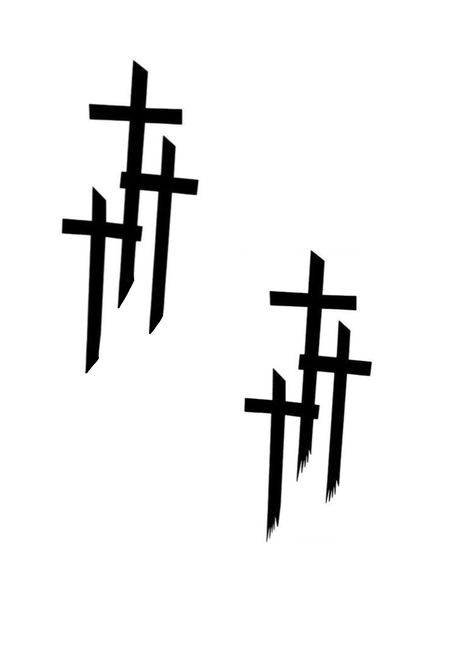 Two Crosses Tattoo, Double Cross Tattoo, Cross Tattoo Designs For Men, Triple Cross Tattoo, Three Crosses, 3 Crosses, 3 Crosses Tattoo Men Neck, Neck Cross Tattoo, 3 Crosses Tattoo