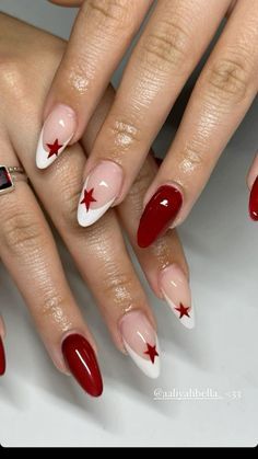 Concert Nails, Red And White Nails, Baseball Mom Shirt, Star Nails, Prom Nails, Dream Nails, Fire Nails, Baseball Shirt, Funky Nails