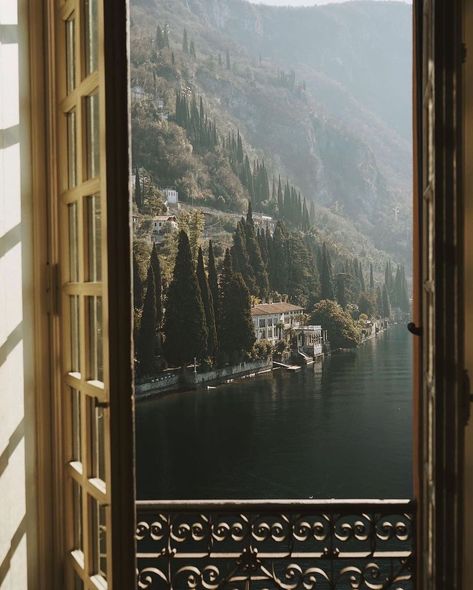 Magnolia Park, Lake Como Italy, Italy Aesthetic, Como Italy, Vintage Italy, Window View, Lake Como, Travel Inspo, Happy Places