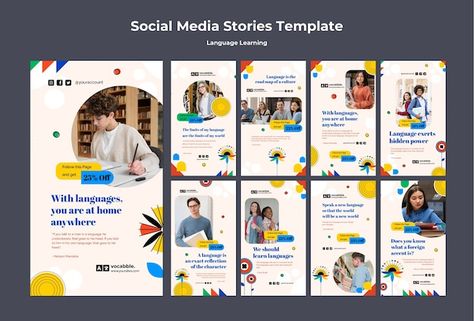 Free PSD | Free PSD social activity and charity instagram posts Language Classes, Social Activities, Story Template, Instagram Post Template, Do You Know What, Post Templates, Abstract Flowers, Free Psd, Instagram Story