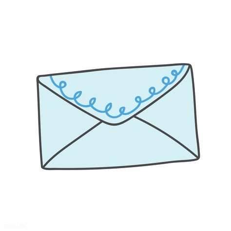 Blue envelope doodle style vector | free image by rawpixel.com / filmful Blue Envelope Aesthetic, Mail Doodle, Envelope Doodle, Aesthetic Envelope, Mail Illustration, Contact Paper Crafts, Blue Doodles, Mail App Icon, Blue Icons Aesthetic