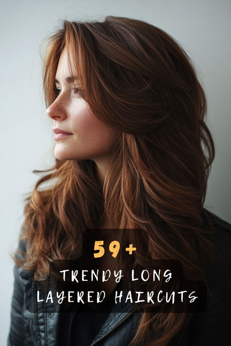 Discover 58 chic ideas for long layered haircuts that redefine elegance. 🌿 From wispy ends to bold layers, these styles add dimension and flair to any look. Ready to explore long layered hair ideas? Click to discover all the fabulous options! #ChicHairIdeas #LayeredCuts #BeautyTrends #WispyEnds #BoldLayers #DimensionalHair #FabulousStyles Long Hair Layers Face Frame, Long Layers In The Back And Face Framing Layers, Layered Hair With Face Framing Pieces, Volume Layered Hair, Middle Part Long Layers, Framing Pieces Haircut, Long Layered Haircuts With Side Bangs, Long Layers With Side Swept Fringe, Layered Haircut With Face Framing