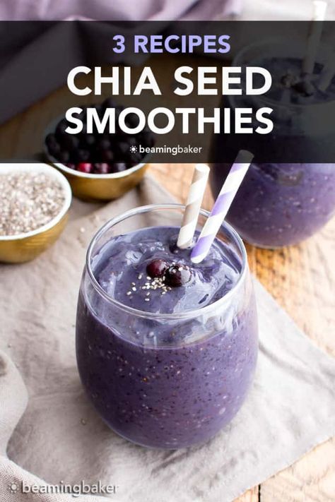 Chia Seed Smoothie Recipes, Amazing Smoothies, Beaming Baker, Chia Seed Smoothie, Chia Recipe, Chewy Granola Bars, Chia Seed Recipes, Chewy Granola, Healthy Food Guide