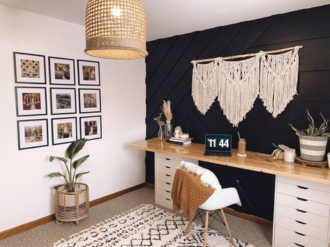 Boho Office, Wallpaper Home Decor, Home Office Design, Ideas Home, Office Ideas, Wallpaper Home, Office Design, Office Space, Design Home