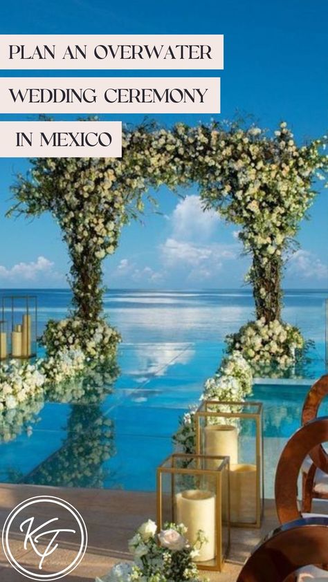 Picture this – exchanging vows right over beautiful, turquoise waters, with the gentle sound of waves surrounding you with an Overwater Wedding Ceremony in Mexico. Overwater and pier wedding ceremonies offer an unparalleled experience, allowing you and your partner to be fully immersed in the beauty of the ocean. You can have your dream destination wedding in your dream location. Destination Wedding Mexico Riviera Maya, Boutique Hotel Wedding, Pier Wedding, Best Destination Wedding Locations, Dream Location, Mexico Wedding Venue, Destination Wedding Caribbean, Best Destination Wedding, Destination Wedding Mexico