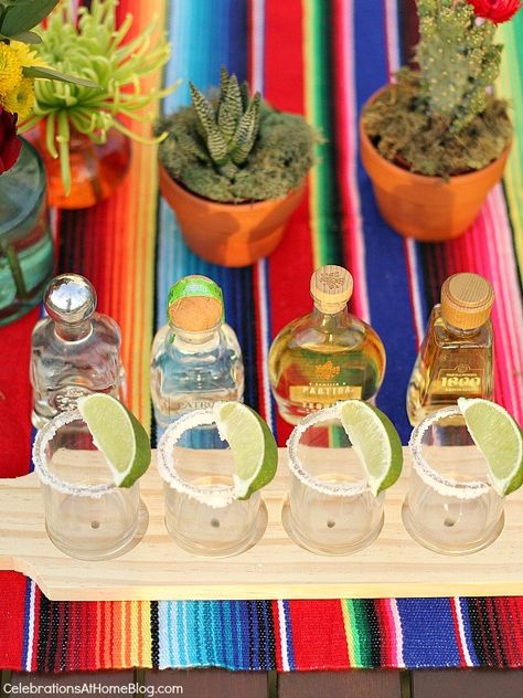 You'll love these tabletop and entertaining ideas for Cinco de Mayo - tequila tasting Taco Tuesday Decorations Party Ideas, Mexican Tequila Party, Tequila Party Ideas, Tequila Tasting Party Ideas, Tequila Tasting Party, Mexican Fiesta Party Ideas, Fiesta Party Ideas, Ashley Alexander, Tequila Party