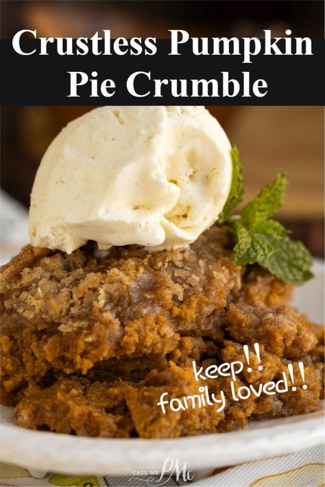 EVERYONE LOVED THIS!!🍁🍂Crustless Pumpkin Pie Crumble recipe 🍂has a creamy pumpkin filling topped with sweet, spiced oat crumble is a delightful dessert. #pumpkinpie #pumpkinrecipes Pumpkin Pie Crumble, Pumpkin Crumble, Halloween Eats, Pumpkin Crisp, Pumpkin Filling, Crustless Pumpkin Pie, Crumb Bars, Hey Pumpkin, Oat Crumble