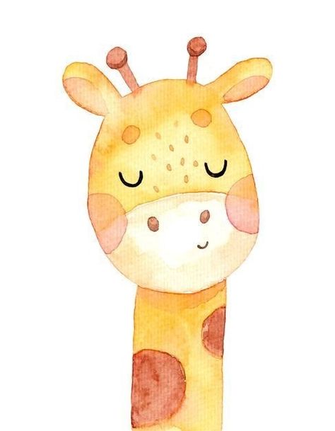 Cute Giraffe, Vector Hand, Watercolor Drawing, Watercolor Illustration, Premium Vector, Graphic Resources, Hand Drawn