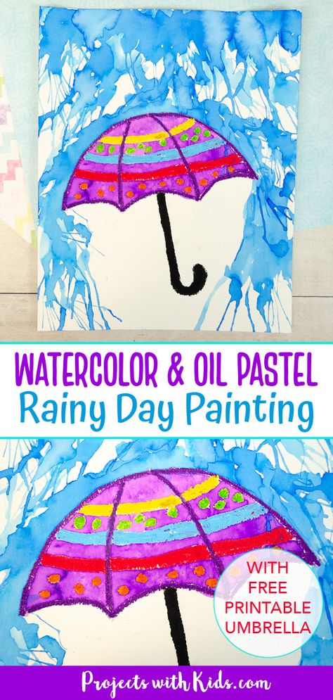 Spring Art Project Kindergarten, Easy Art Elementary, Spring Art Grade Two, Kindergarten Pastel Art, Easy Easter Art For Kids, Rainy Day Art Project, April Art Kindergarten, Grade 1 Art Ideas Spring, Kindergarten Art Work