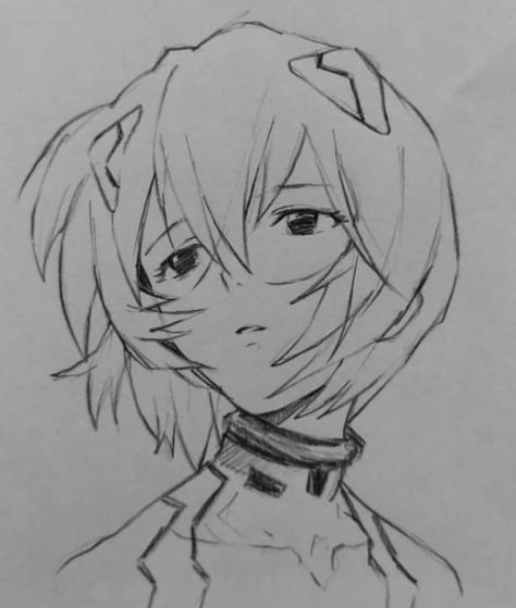 Evangelion Sketch Art, Rei Ayanami Sketch, Rei Ayanami Drawing, Rei Drawing, Evangelion Sketch, Evangelion Art, Rei Ayanami, Arte Sketchbook, Art Drawings Sketches Simple