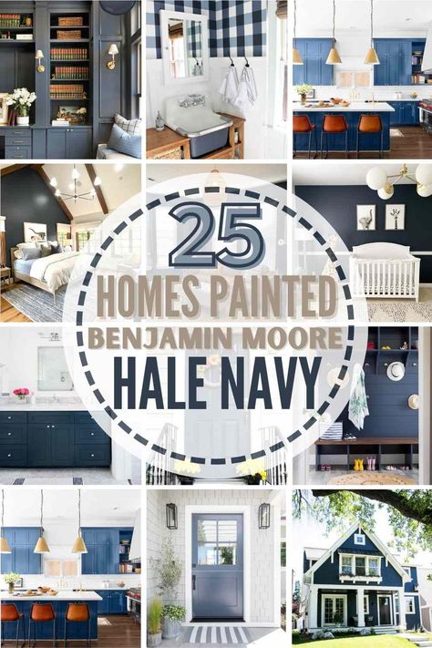 Navy Wall In Kitchen, Navy Hale Benjamin Moore, Hale Navy Bedroom Accent Walls, Blue Kitchen Cabinets Benjamin Moore, Hale Navy Living Room Walls, Hale Navy Room, Hale Navy Office Walls, Navy Walls Kitchen, Benjamin Moore Navy Blue Paint Colors