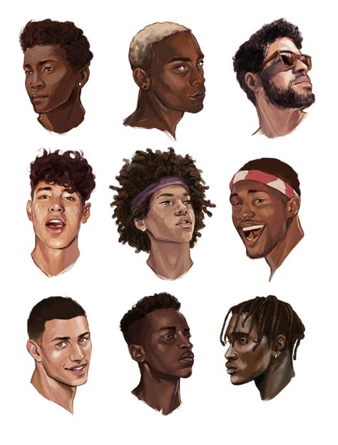 trebled-negrita-princess: “ illustratedkate: “ black boys are so handsome ” Of all shades yes GAWD! ” Concept Fashion, Hairstyles Drawing, 얼굴 드로잉, 얼굴 그리기, Model Drawing, Black Hairstyles, Arte Inspo, Art Et Illustration, Guy Drawing