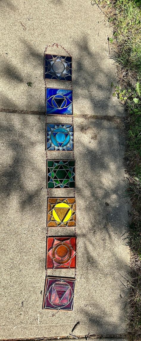 Chakra Stained Glass Window Hanging Spiritual Art for Home Decor & Window Display Colorful Energy Decor - Etsy Glass Lanterns, Glass Structure, Art For Home Decor, Stained Glass Window Hanging, Glass Lantern, Stained Glass Window, Window Hanging, Spiritual Art, Stained Glass Windows