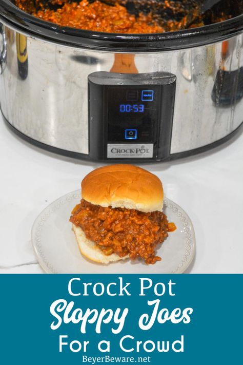 Big Batch Sloppy Joes, Crockpot Sloppy Joes For A Crowd, Sloppy Joe Crockpot Recipes, Sloppy Joe Crockpot, Superbowl Party Food Recipes, Sloppy Joes For A Crowd, Spicy Sloppy Joes, Sloppy Joe Recipe Crock Pot, Crock Pot Sloppy Joes