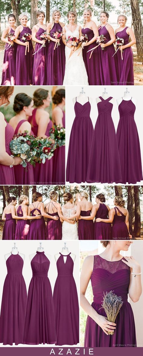 Bridesmaid Dresses Mix And Match, Color Bugambilia, Bridesmaid Colours, Bright Bridesmaid Dresses, Raspberry Bridesmaid Dresses, Color Uva, Summer Bridesmaids, Neutral Bridesmaid Dresses, Banana Cheesecake