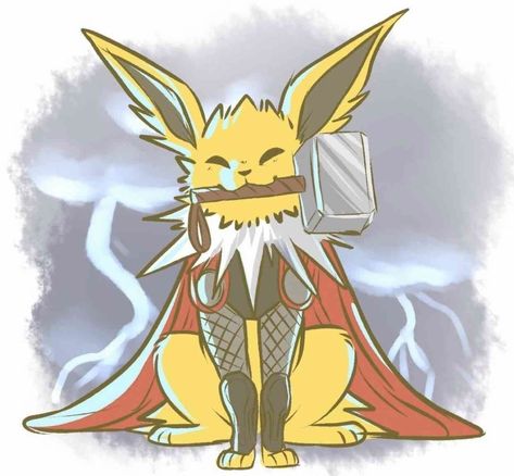 not my art, unfortunately I don't know the og artist Pokemon W, Pokemon Eevee Evolutions, Pokemon Sketch, God Of Thunder, Pokemon Gif, Pokemon Eeveelutions, Pokemon Theme, Eevee Evolutions, Cute Pokemon Pictures