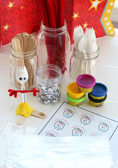 Toy Story Party Crafts, Toy Story 3rd Birthday Party Games, Make Your Own Forky Printable, Two Infinity And Beyond Birthday Activities, Diy Toy Story Shirt, Toy Story Party Game, Toy Story Diy Party Decorations, Toy Story Party Decorations Diy, Toy Story Birthday Party Activities