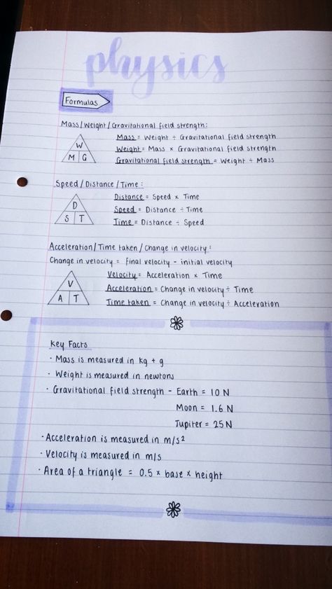 Revision for physics How To Revise For Physics, School Notes Physics, Similar Triangles Notes, How To Study For Physics Exam, Exam Notes Ideas, Science Revision Notes Physics, 1357 Revision Method, Cute Revision Notes Ideas, Physics Basics Notes