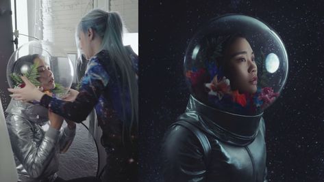 Shooting and Retouching a Space-Themed ... Space Portrait Photography, Outer Space Photoshoot, Space Photoshoot, 2024 Photoshoot, Si Fi, Party Photoshoot, Space Photography, Photography Themes, Model Pose