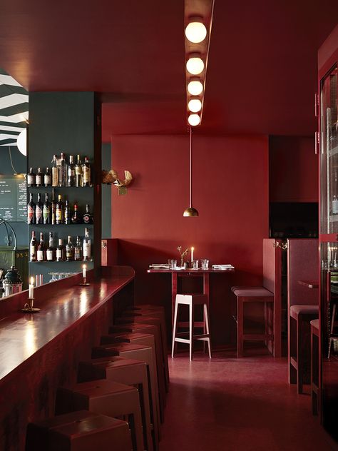 Stockholm Restaurant, Red Interior Design, Furniture Joinery, Red Restaurant, Wine Bars, Bar Interior Design, Modern Restaurant, Bar Interior, Chicago Restaurants