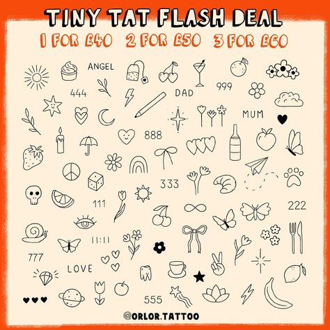 some cute handpoked tiny tattoos! tiny tat deal still on! swipe along to see the flash sheet 1 for £40 2 for £50 3 for £60 :) I’ve got space this week to tattoo you message me or fill out the booking form using the link on my page! #handpoke #tinytattoo #tinytat #smalltattoo #cutetattoo #stickandpoke #essextattoo #suffolktattoo #hertfordshiretattoo #handpoketatoo Tattoos Tiny, Tiny Finger Tattoos, Stick N Poke, Flash Sheet, Tattoo Flash Sheet, Hand Poke, Short Words, Stick And Poke, Tattoo Flash