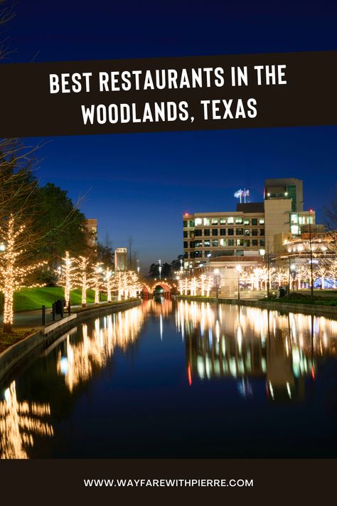 The waterway at the Woodlands Texas Keto Restaurant, Kids Restaurants, Texas Restaurant, The Woodlands Texas, Best Coffee Shop, Woodland Hills, Texas Travel, The Woodlands, Mexican Restaurant