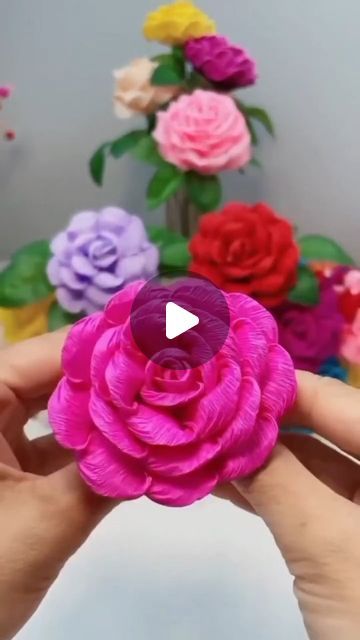 Rose Flower With Paper, How To Make Paper Roses, Easter Florals Diy, Alan Autry, Rose Flower Making, Crepe Paper Rose, Paper Roses Diy, Crepe Paper Crafts, Crepe Paper Flowers Diy