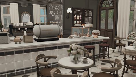 Sims 4 Bakery Cc Patreon, Amelie Sims 4, Plays Aesthetic, Sims Cafe, Aesthetic Sims, Brindleton Bay, Lotes The Sims 4, San Myshuno, Apartment Block