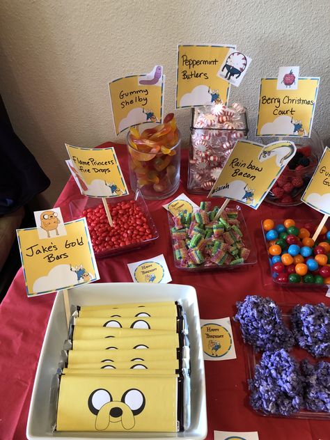 Adventure Time Themed Snacks, Adventure Time Recipes, Adventure Time Theme Party, Adventure Time Party Ideas, Adventure Time Food, Adventure Time Party, Adventure Time Birthday Party, Adventure Time Birthday, Gumball Party