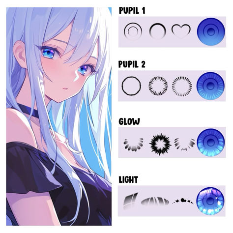 Procreate pupils brush pack for anime and manga. Create stunning eye looks with these 10 high-quality brushes. #procreate #anime . #Cartoon_Tutorial #Make_Your_Eyes_Pop #Free_Procreate #Procreate_Brushes_Free Cartoon Tutorial, Make Your Eyes Pop, V Model, Free Procreate, Eye Drawing Tutorials, Digital Painting Tutorials, Procreate Brushes, Eye Shape, Anime Drawings Tutorials