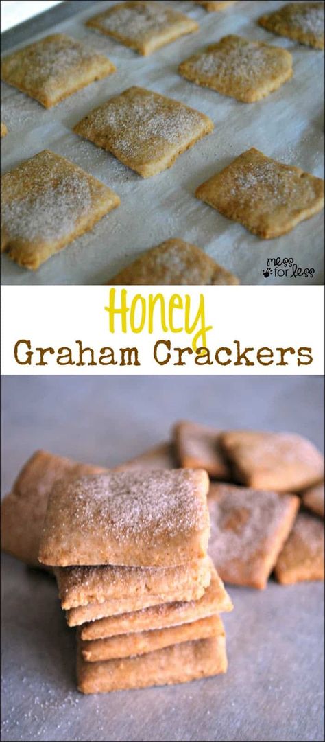 Honey Graham Cracker Recipe - these are simple to make and will become a snack time favorite at your house! Graham Cracker Recipe, Honey Graham Crackers, Cracker Recipe, Graham Cracker Recipes, Fun Friday, Easy Meals For Kids, Cracker Recipes, Homemade Snacks, Graham Cracker