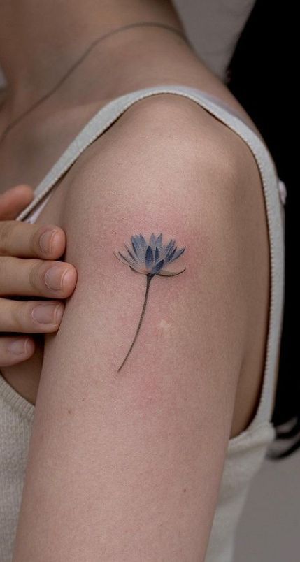 Waterlily Tattoos For Women, Minimalist Lotus Tattoo, Waterlilly Tattoo, Lilly Flower Tattoo, Lily Tattoo Meaning, Spiritual Water, Lily Tattoos, Lotus Tattoos, Wrist Tattoos Girls