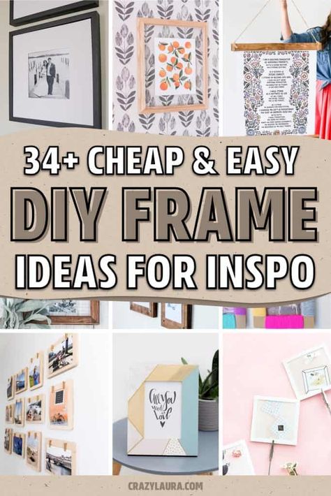 Whether you want to save money or you're looking for your next weekend project... these DIY picture frame tutorials and ideas will give you some inspiration to make your own! Diy Paper Frame Ideas, Picture Frame Alternatives Diy, What To Do With Frames Diy Projects, Homemade Picture Frames Diy, Diy Picture Frame Collage Ideas, Diy 8x10 Picture Frame, Picture Frame Ideas Creative, How To Make A Picture Frame Diy, Cheap Frame Ideas