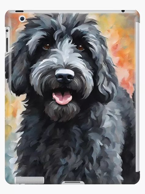 Black Labradoodle Doodle Dog iPad Case & Skin #Doodle_Dog_Painting #Chocolate_Lab_Painting_Easy #Labradoodle_Watercolor #Labradoodle_Painting Black Labradoodle Drawing, Doodle Dog Painting, Chocolate Lab Painting Easy, Labradoodle Watercolor, Labradoodle Drawing, Labradoodle Painting, Pepper Painting, Labradoodle Art, Goldendoodle Black