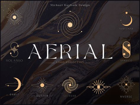 Celestial Logo Collection by Michael Rayback🇺🇦 on Dribbble Cosmic Logo, Astrology Logo, Celestial Logo, Esoteric Logo, Galaxy Logo, Space Logo, Wine Logo, Trendy Logos, Space Universe