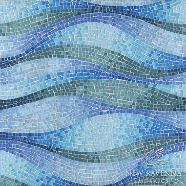 Ocean Wave Mosaic | Brighton Wave Jewel Glass Mosaic - contemporary - bathroom tile ... Beach Mosaic, Mosaic Waves, Ravenna Mosaics, Mosaic Pot, New Ravenna, Mosaic Tile Designs, Contemporary Tile, Pool Art, Mosaic Pool