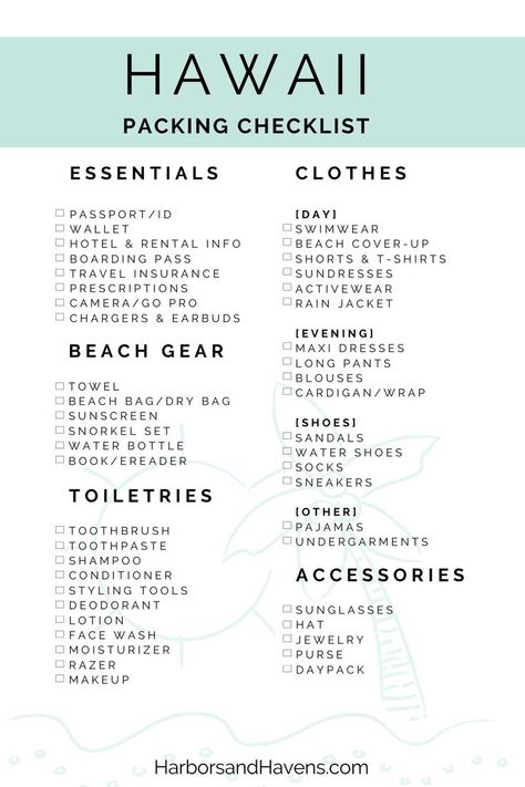 Hawaii Vacation Packing Outfit Ideas, Shoes For Hawaii Vacation, Maui Hawaii Outfits What To Wear, Hawaii Packing List For Men, Tropical Trip Packing List, Hawaiian Vacation Packing List, Week In Hawaii Packing List, Hawaii In February Packing, Travel Essentials Hawaii