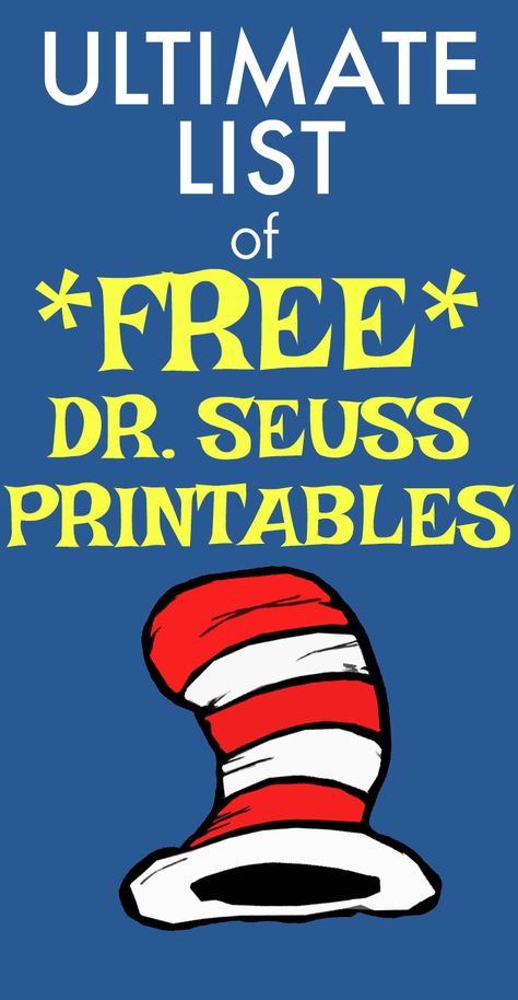 Dr Seuss Learning Activities Preschool, Dr Suess Reading Activities, Dr Seuss Cat In The Hat Activities, Dr. Seuss Preschool Crafts, Oh The Things You Can Think Activities, Dr Seuss Fun Activities Kids, Dr Seuss Writing Kindergarten, Free Book Library Ideas, Dr Seuss Write The Room Free